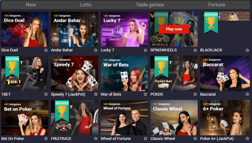 Pin Up Casino - TV Games
